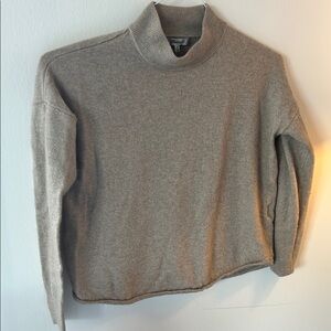 Tan Cowl Neck Sweater with Relaxed Fit